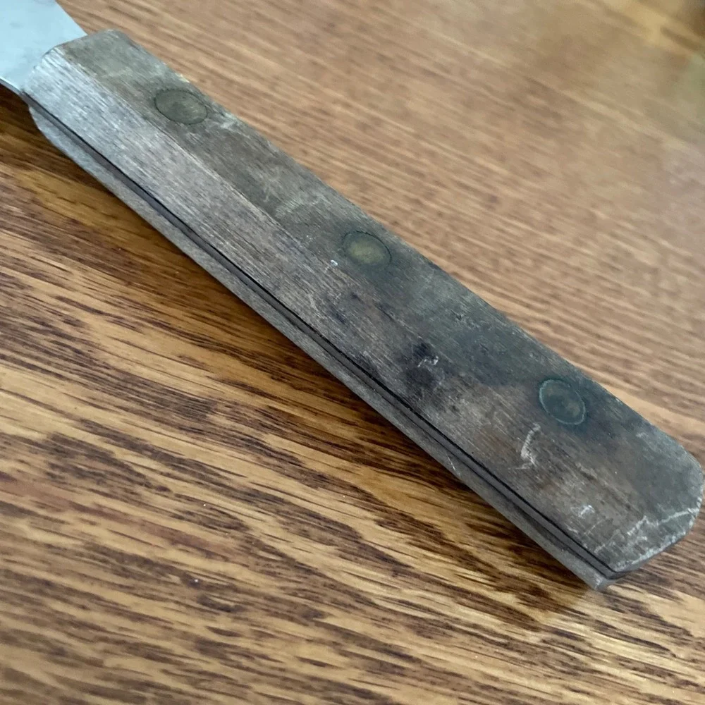 Vintage‎ Clyde 1960s Carbon Steel Blade Spatula Icing Spreader Knife Wood Handle